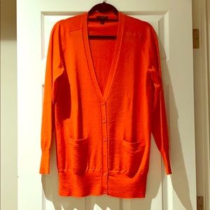 Orange JCREW cardigan
